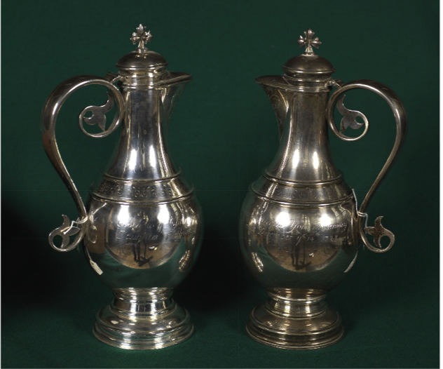 Two flagons, 1724, silver. York Minster Library: (Museum) 8.3 Image by kind permission of York Minster Collection
