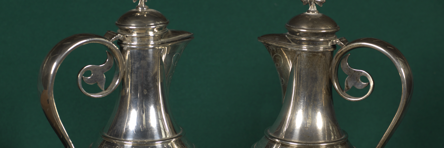 Two flagons, 1724, silver. York Minster Library: (Museum) 8.3